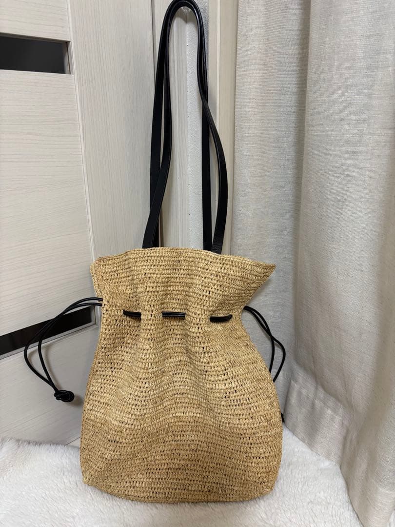 美品⭐︎MAISON N.H PARIS⭐︎ラフィア　ショルダーバッグ　ナチュラル