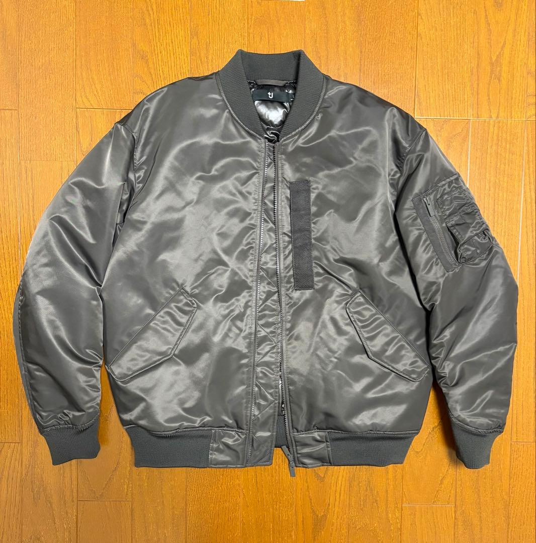 ユニクロ +J ハイブリッドダウンオーバーサイズMA-1 グレー Lサイズ