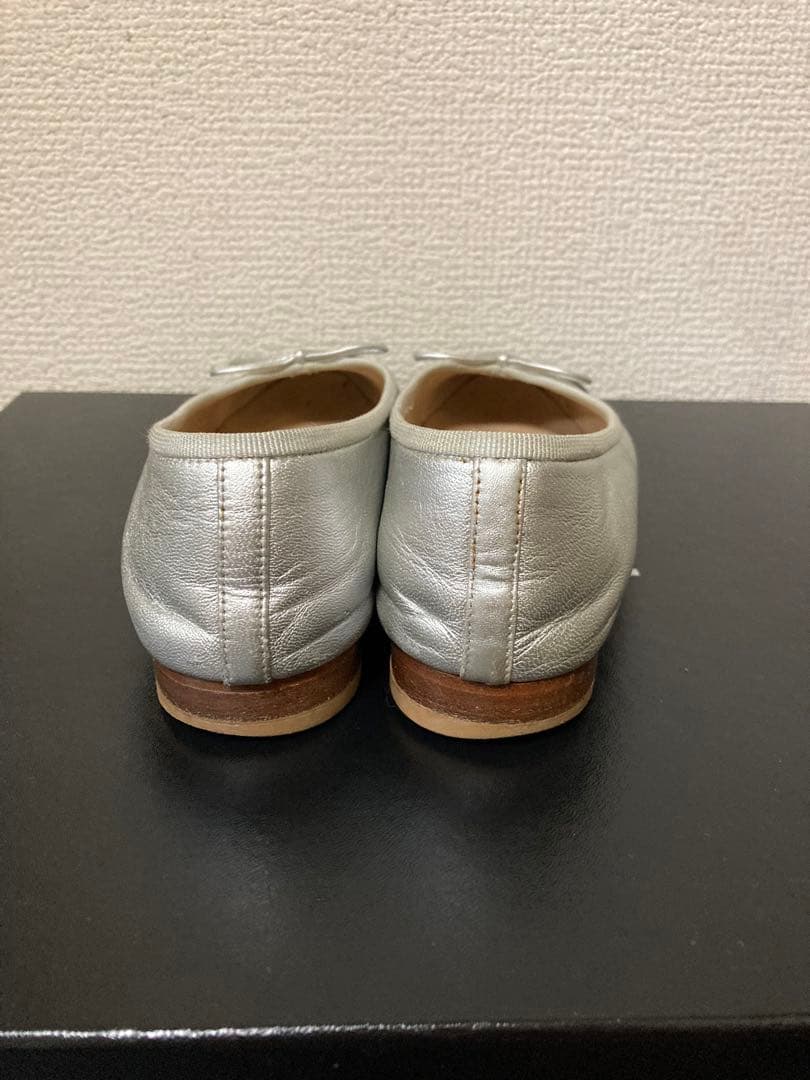 CHANELバレリーナ 35C フラット パンプス シルバー シャネル 美品