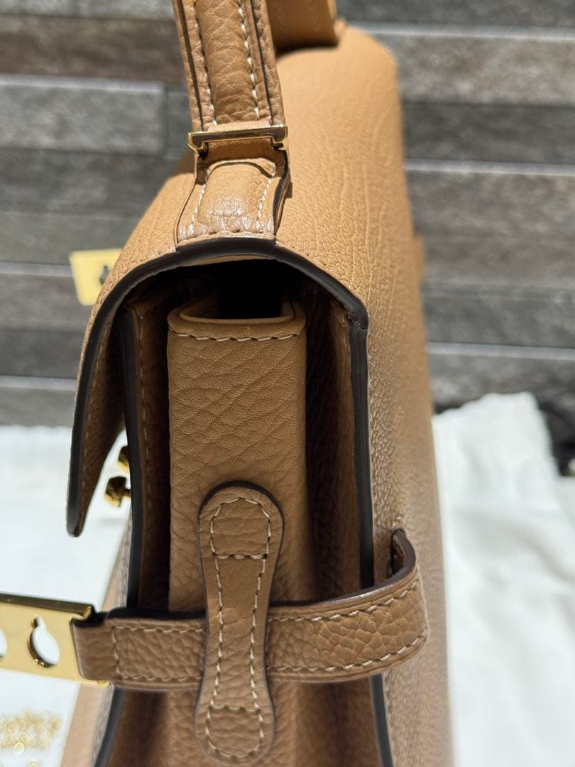 【美品】【安心鑑定】デルヴォー タンペートPM クリスピーカーフ ベジタル