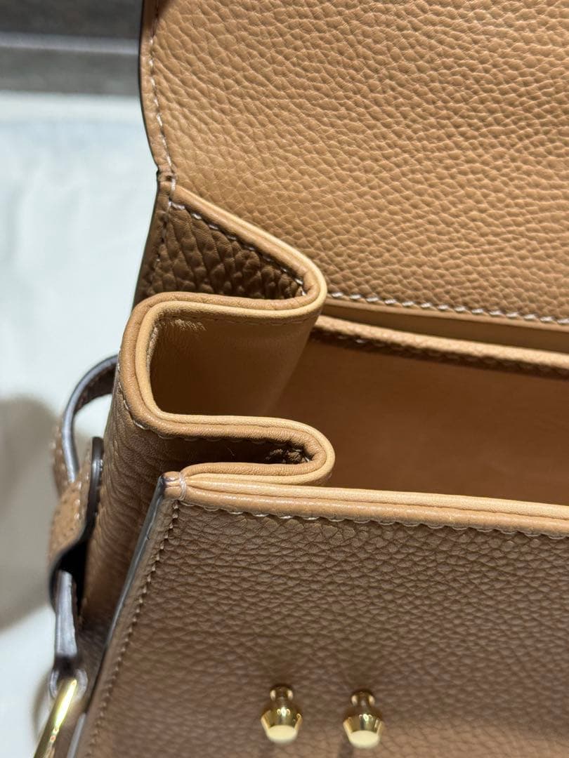 【美品】【安心鑑定】デルヴォー タンペートPM クリスピーカーフ ベジタル