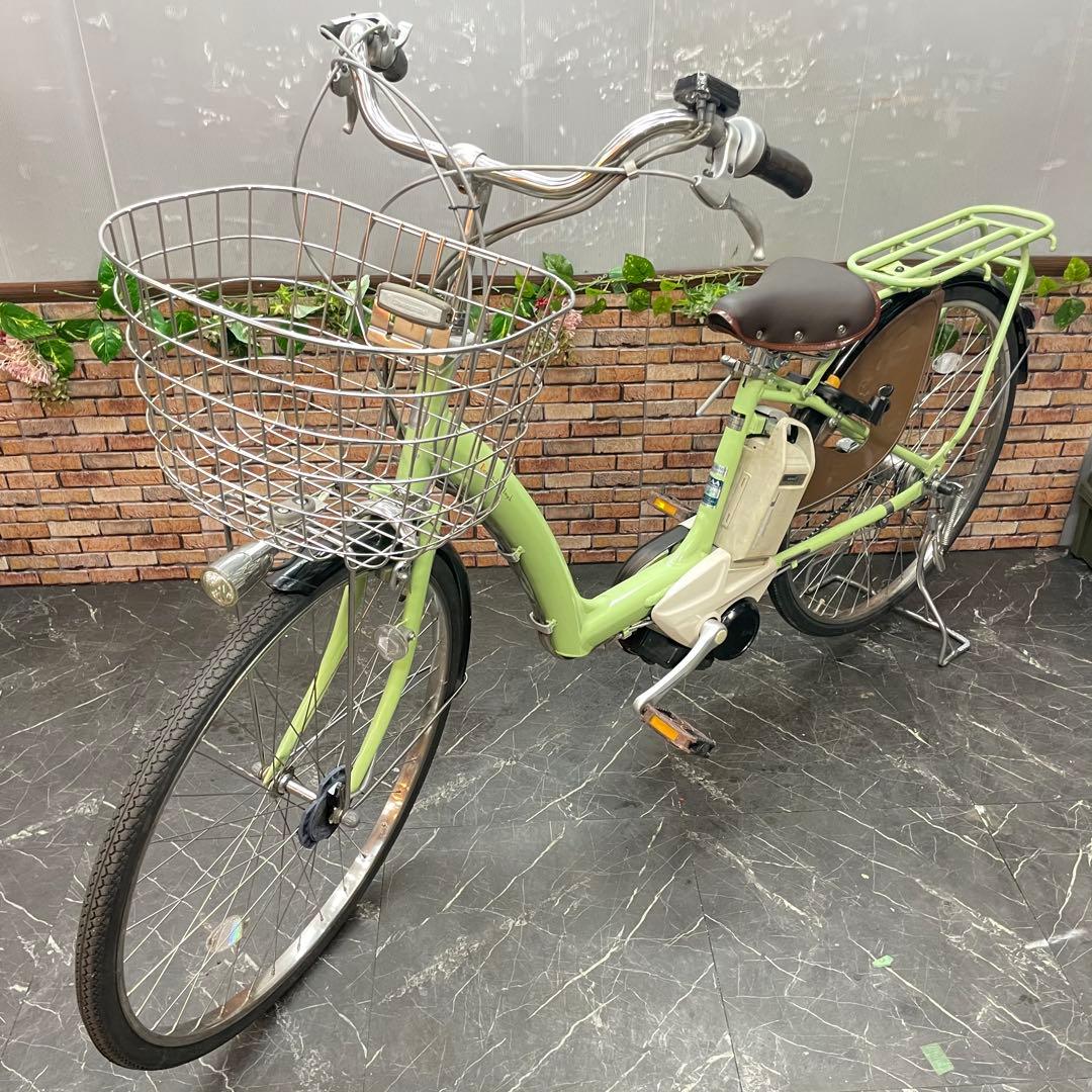 【65】電動自転車 ブリヂストン BEAUTE ボーテ 黄緑 3人乗り対応