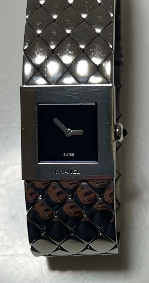 シャネル マトラッセ 腕時計 クオーツ ブラック文字盤 磨き済み　おまけ付き❤︎