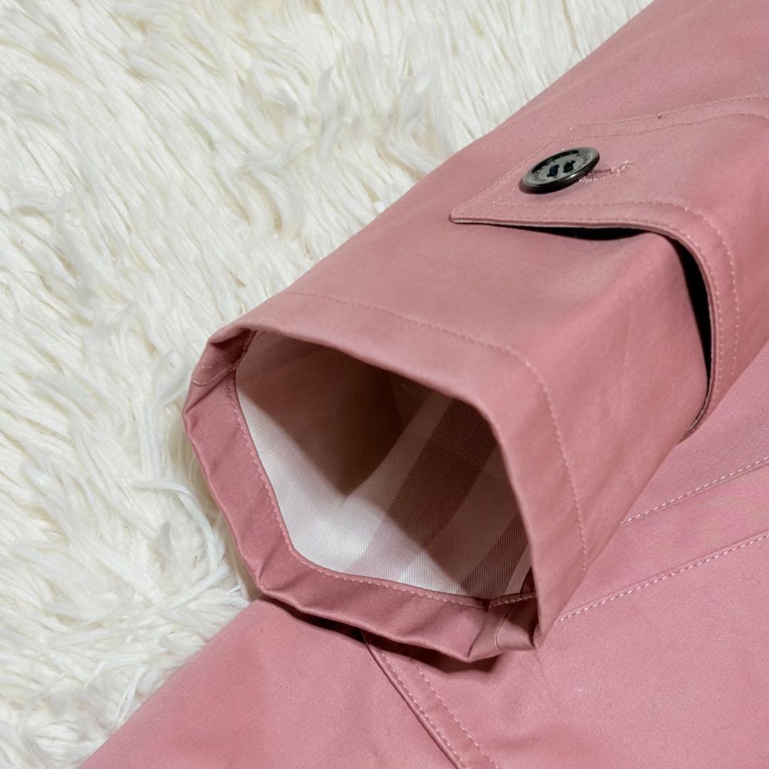 美品バーバリーロンドン　トレンチコート　メガチェック　46 ピンク