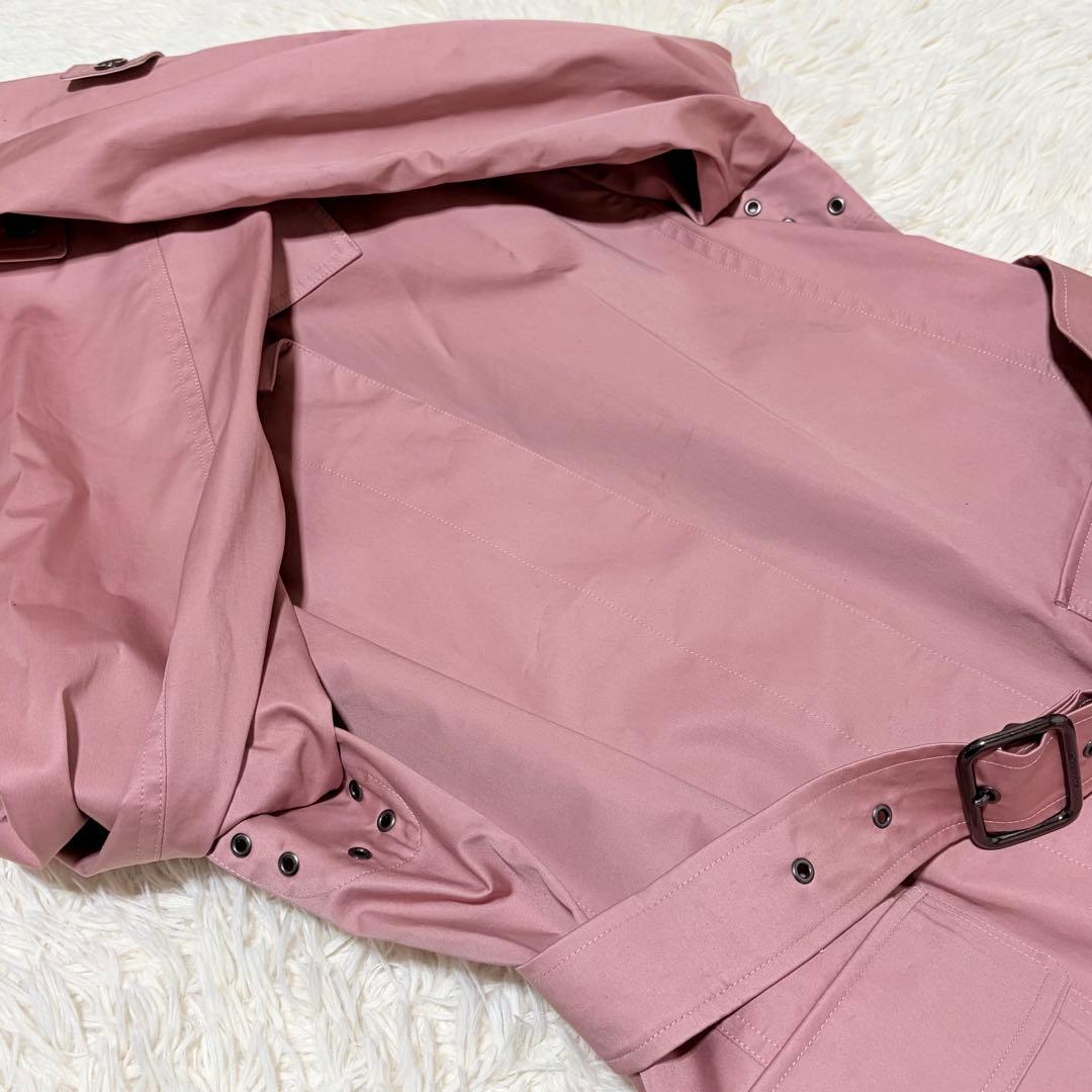 美品バーバリーロンドン　トレンチコート　メガチェック　46 ピンク