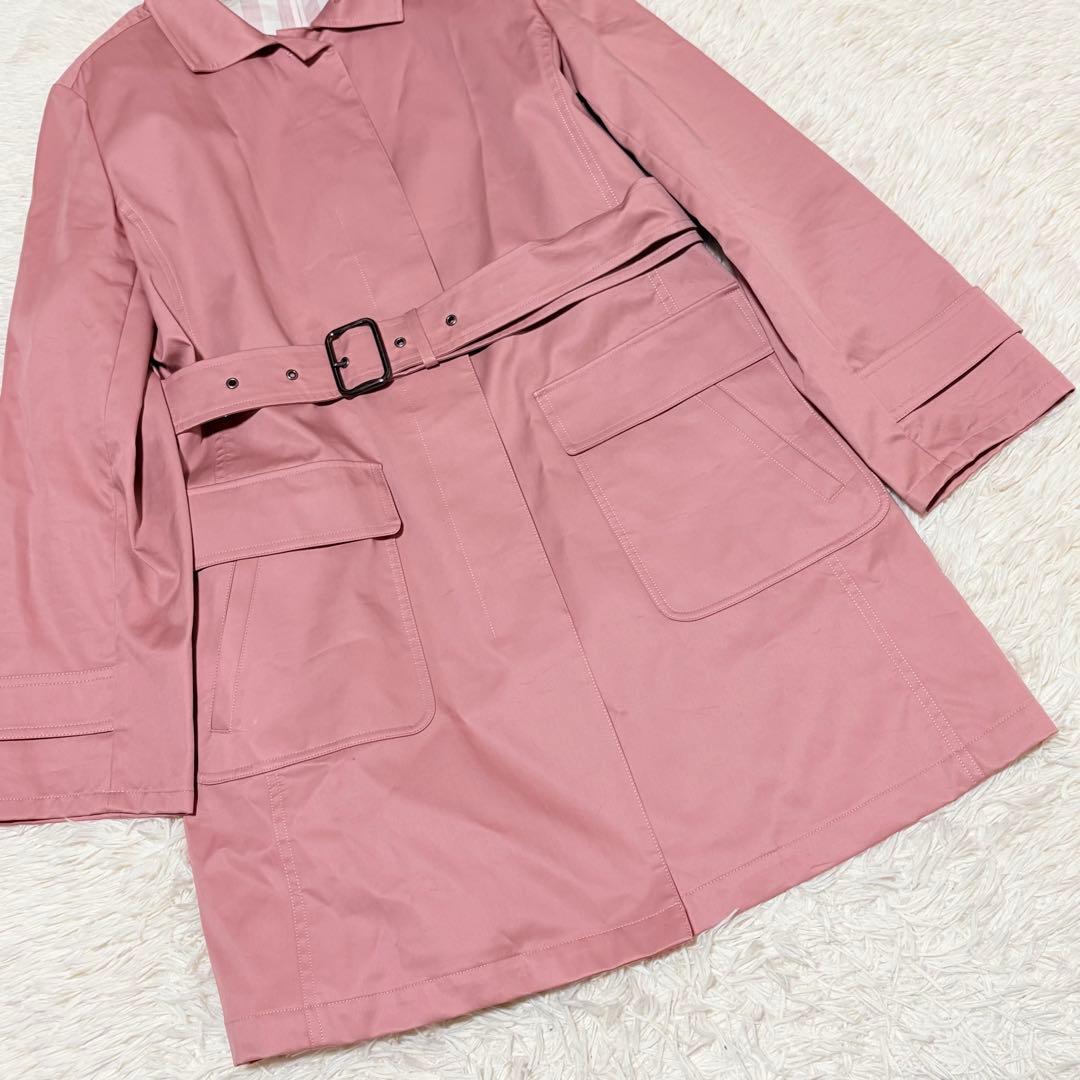 美品バーバリーロンドン　トレンチコート　メガチェック　46 ピンク