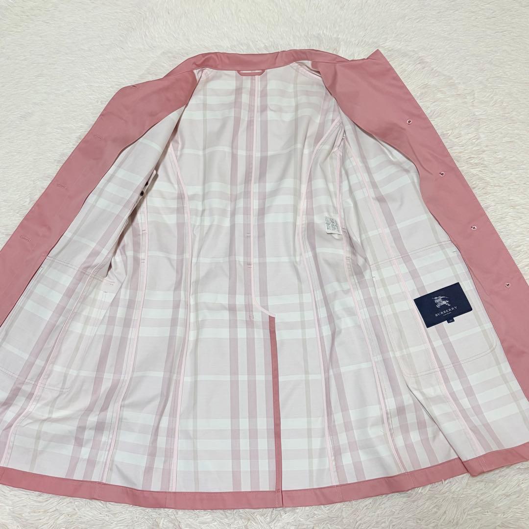 美品バーバリーロンドン　トレンチコート　メガチェック　46 ピンク