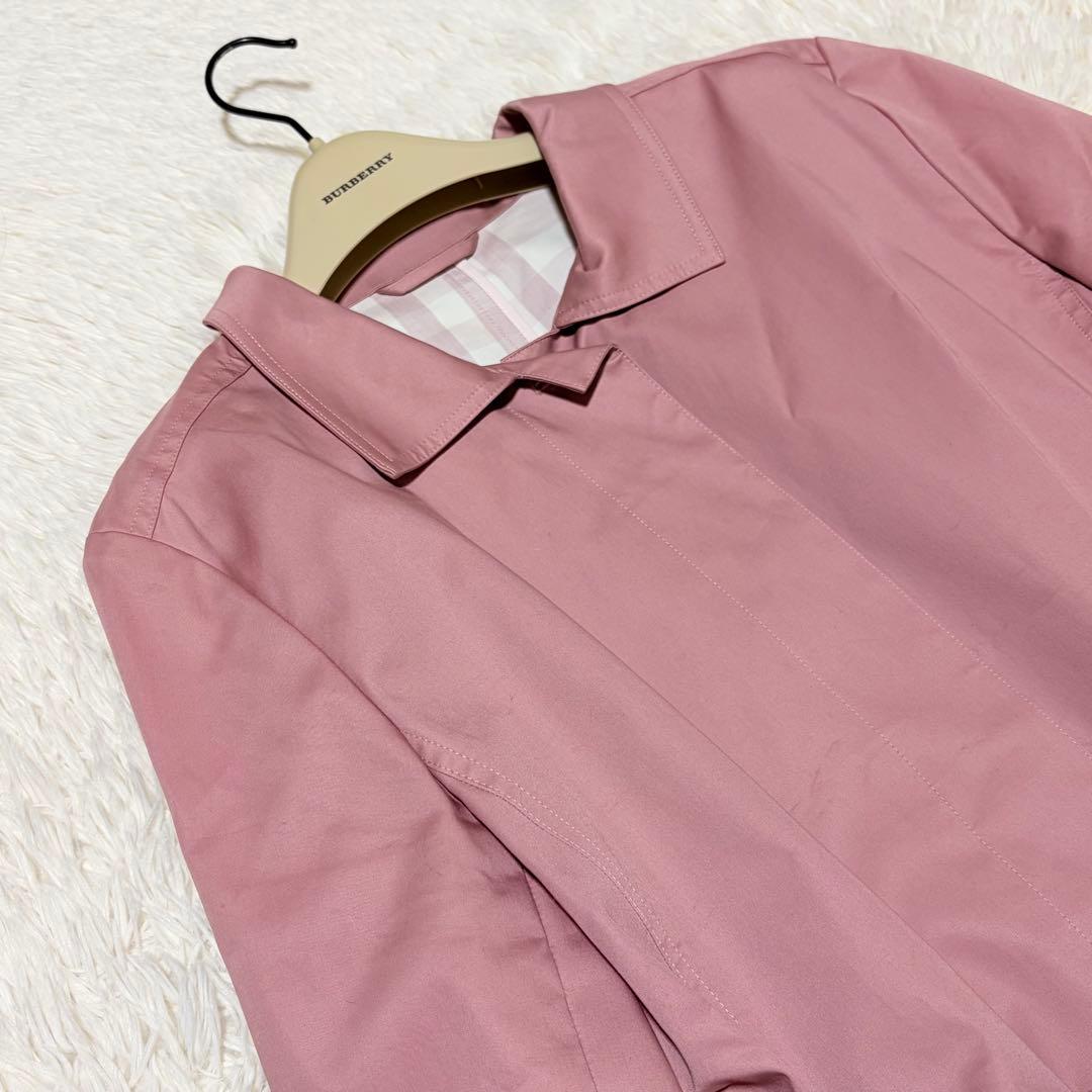 美品バーバリーロンドン　トレンチコート　メガチェック　46 ピンク