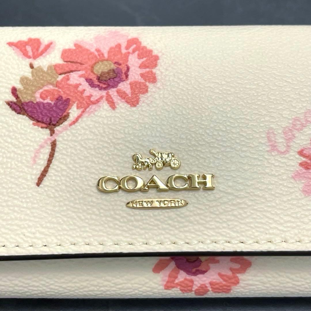 COACH/コーチ/花柄/PVCレザー/キーケース/未使用品