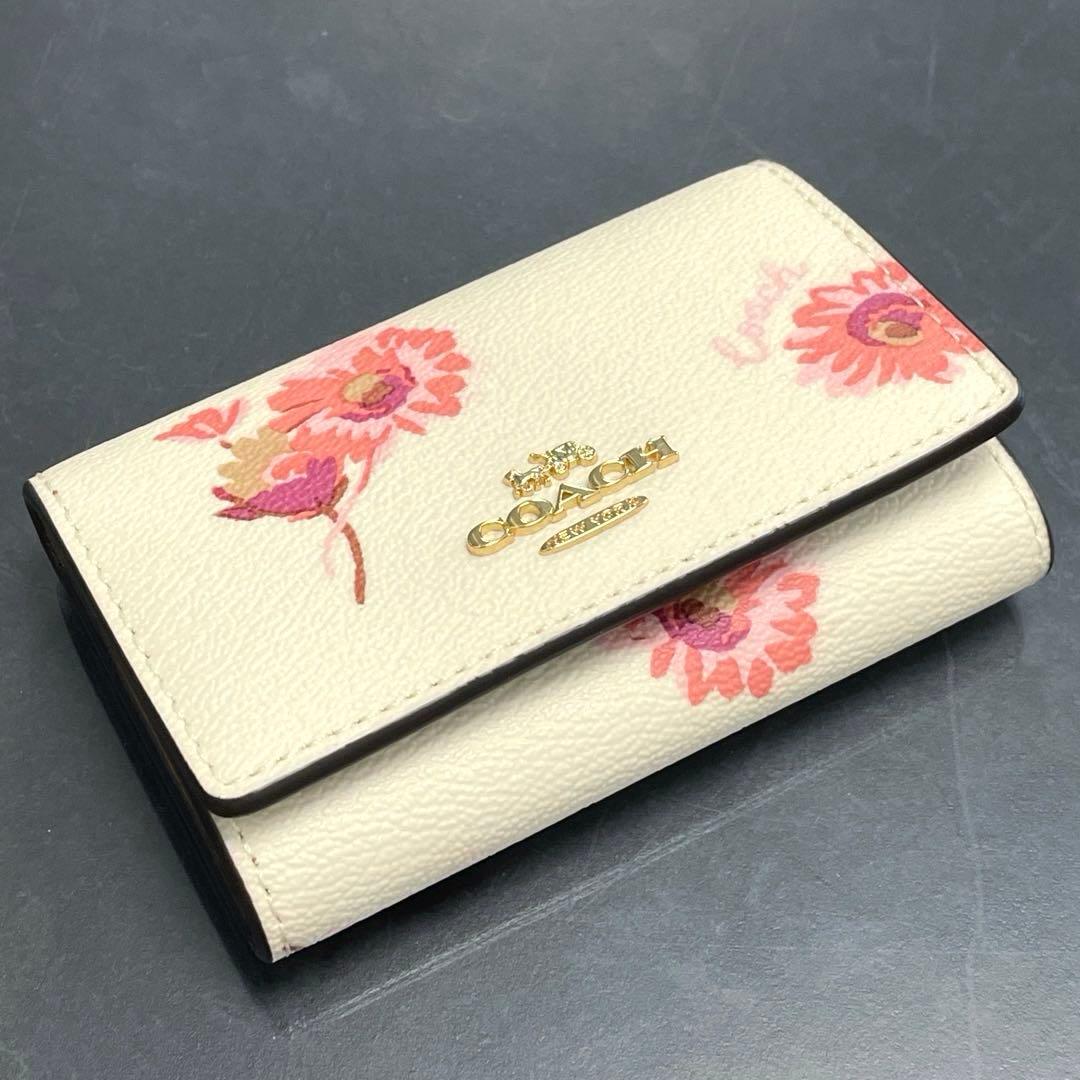 COACH/コーチ/花柄/PVCレザー/キーケース/未使用品