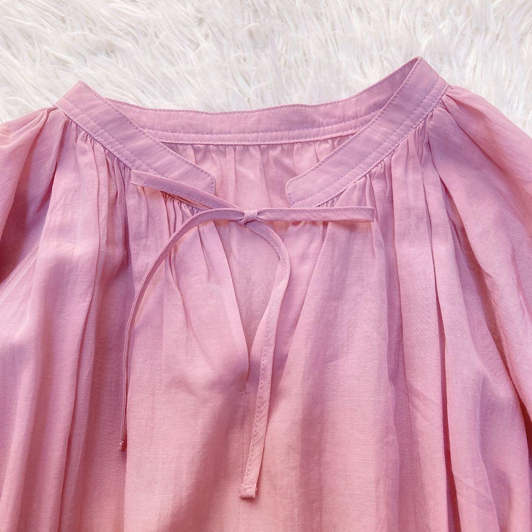 極美品✨アナイ ライトローンギャザーフレアワンピース ペチコート付き