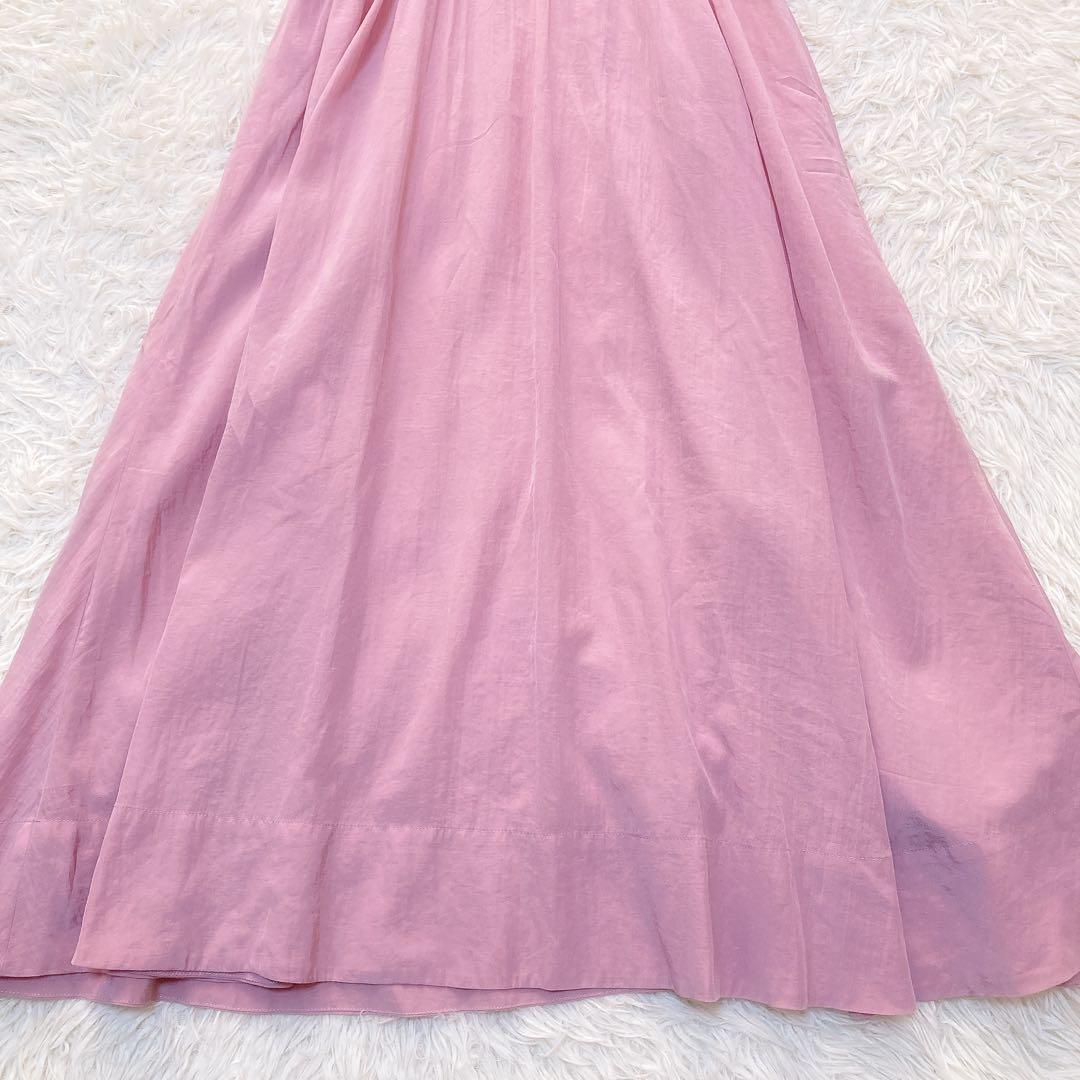 極美品✨アナイ ライトローンギャザーフレアワンピース ペチコート付き