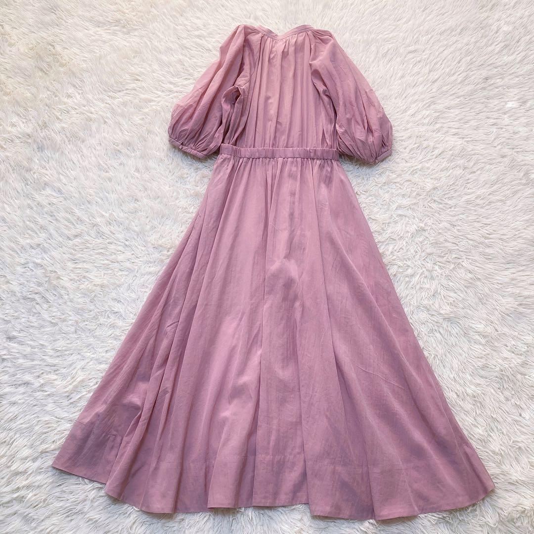 極美品✨アナイ ライトローンギャザーフレアワンピース ペチコート付き