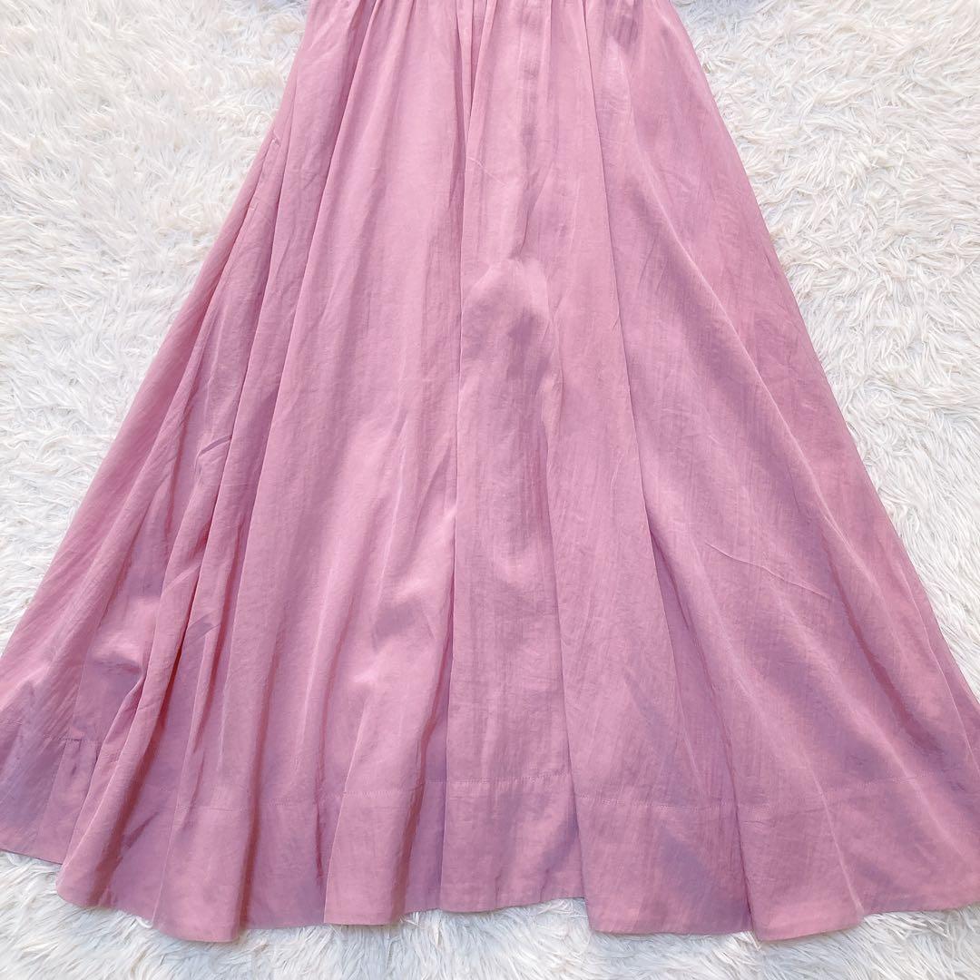 極美品✨アナイ ライトローンギャザーフレアワンピース ペチコート付き