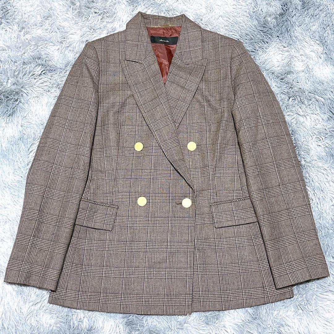 allureville ダブルブレスト テーラードジャケット (1) ブラウン系