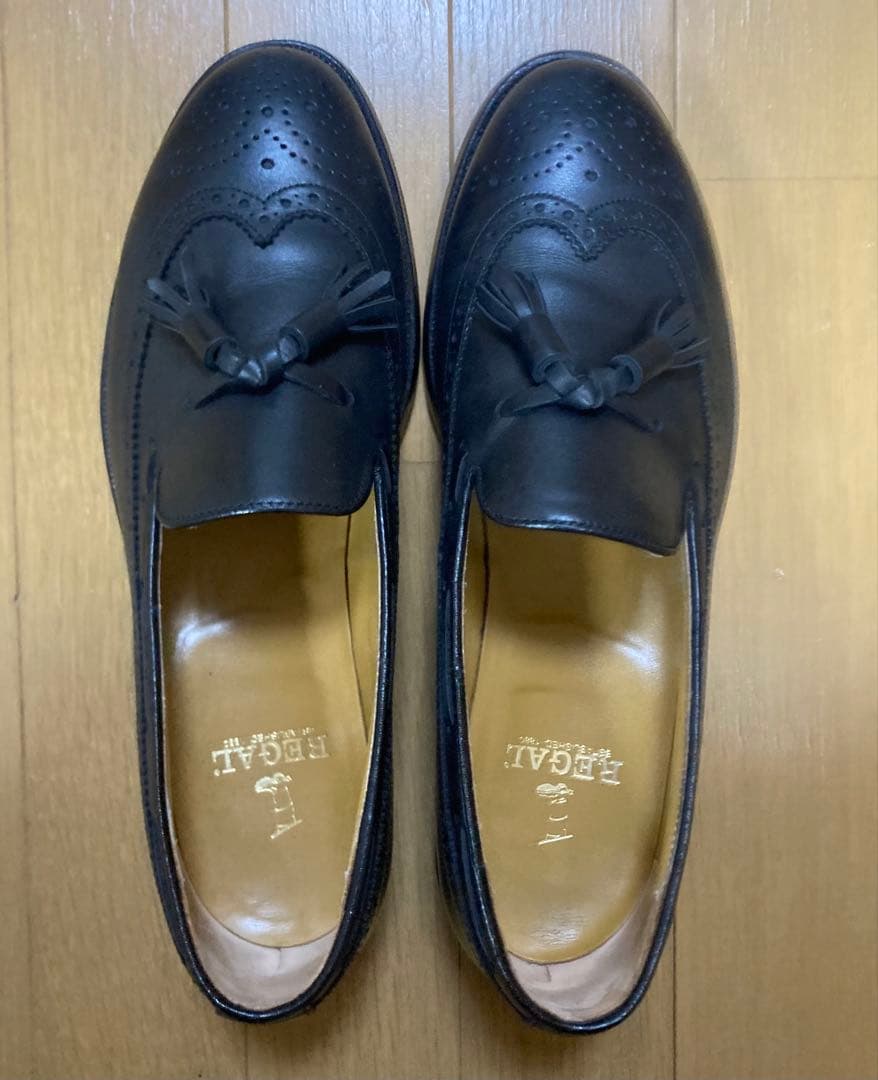 REGAL リーガル ウィングタッセルローファー ブラック レザー 26EEE