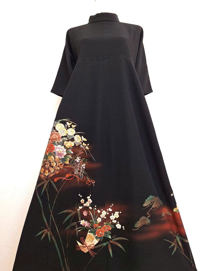 着物リメイクワンピース3610