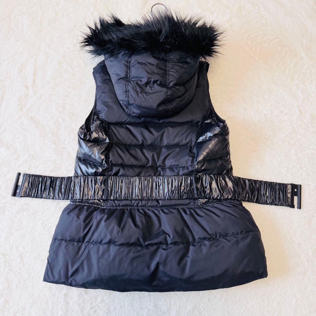 アルマーニエクスチェンジ ダウンベスト ファー ベルト フード ブラック M