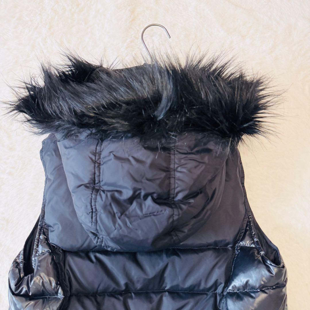アルマーニエクスチェンジ ダウンベスト ファー ベルト フード ブラック M