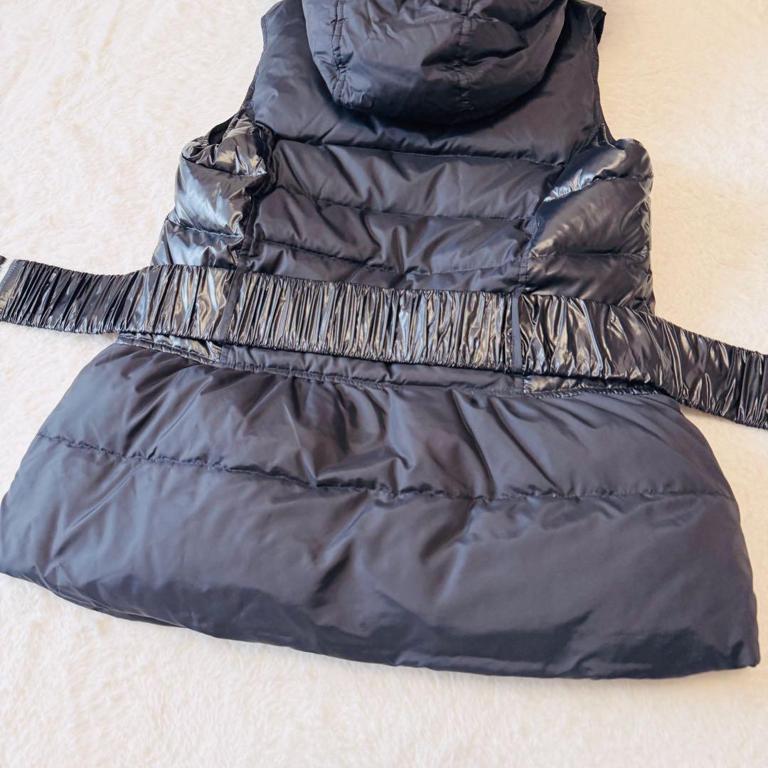 アルマーニエクスチェンジ ダウンベスト ファー ベルト フード ブラック M