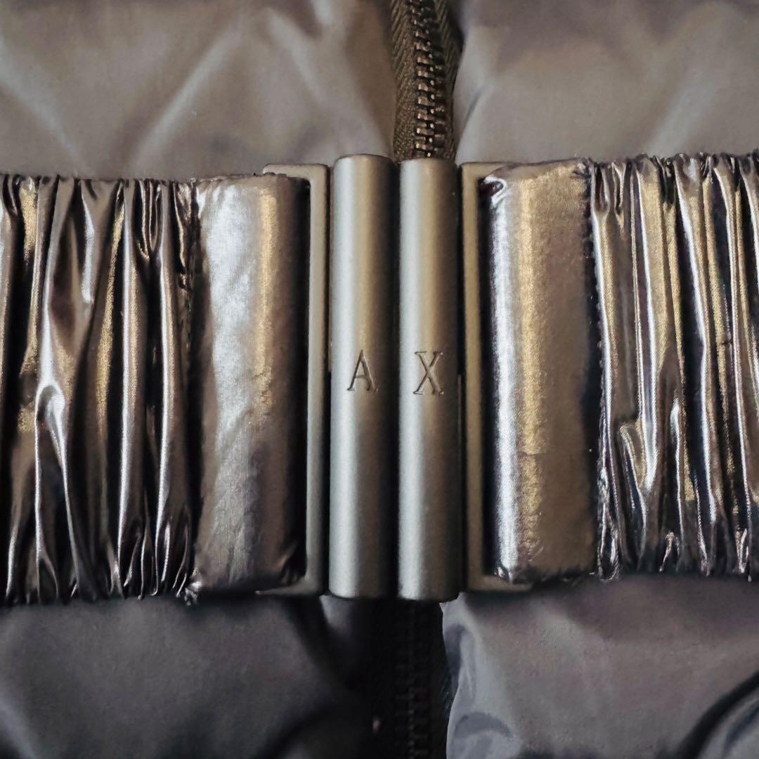 アルマーニエクスチェンジ ダウンベスト ファー ベルト フード ブラック M