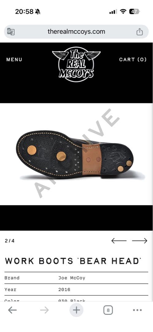 The REAL McCOY’S（ザ・リアルマッコイズ） ベアヘッドワークブーツ