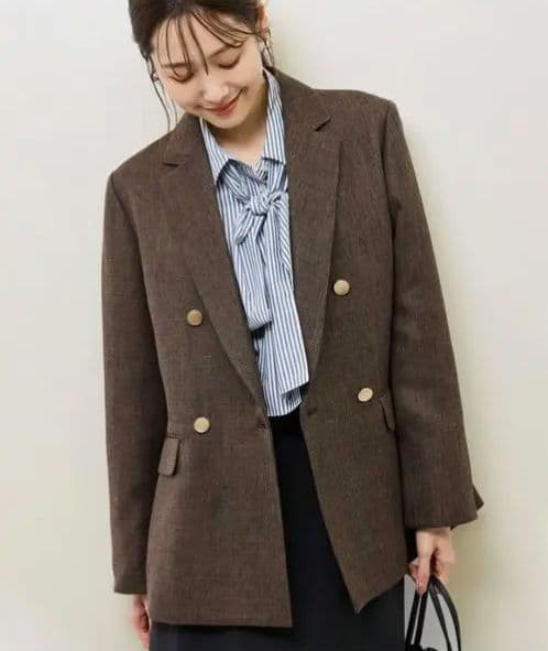 新品タグ付き ROPE’ PICNIC スリートーンツイードジャケット ブラウン