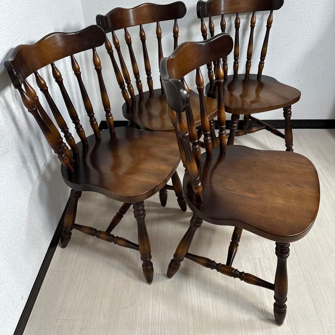 飛騨産業 キツツキマーク ダイニングチェア ウィンザーチェア 4脚セット i4※
