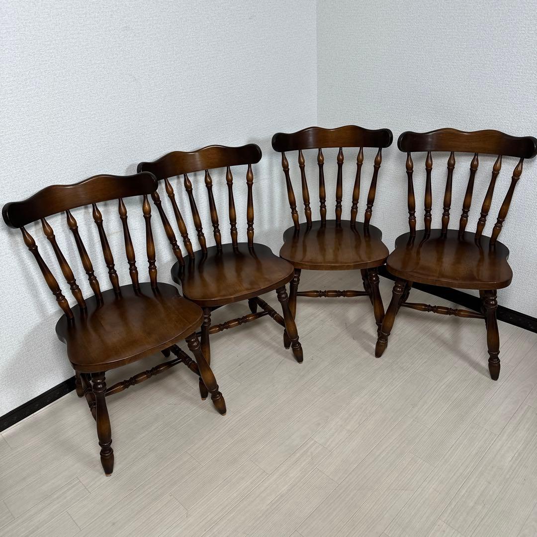 飛騨産業 キツツキマーク ダイニングチェア ウィンザーチェア 4脚セット i4※