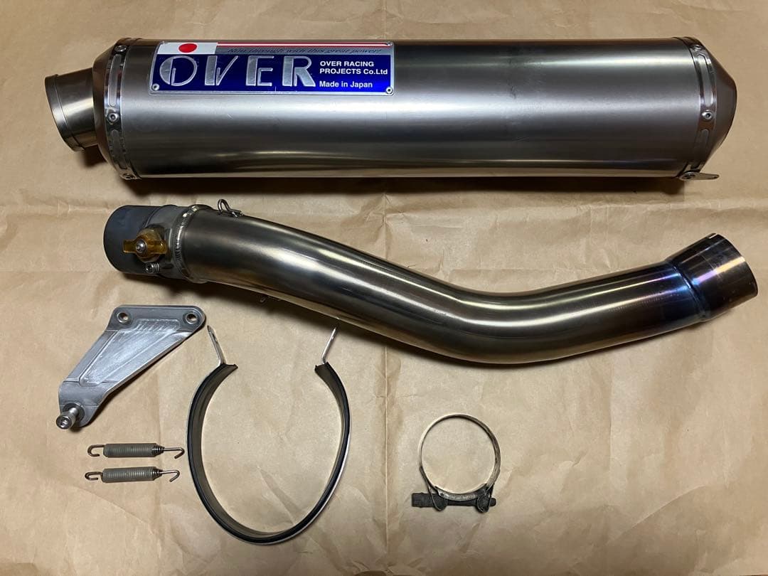 YZF−R1 5PW オーバー製　スリップオンマフラー　チタン