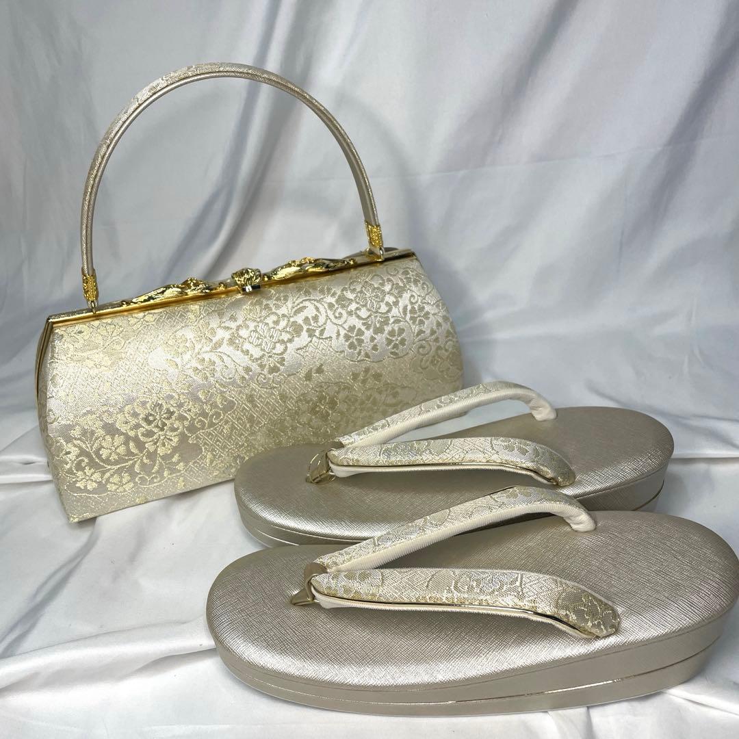 新品　入学式　訪問着　留袖など　草履　バッグ　セット　L ゴールド　フォーマル
