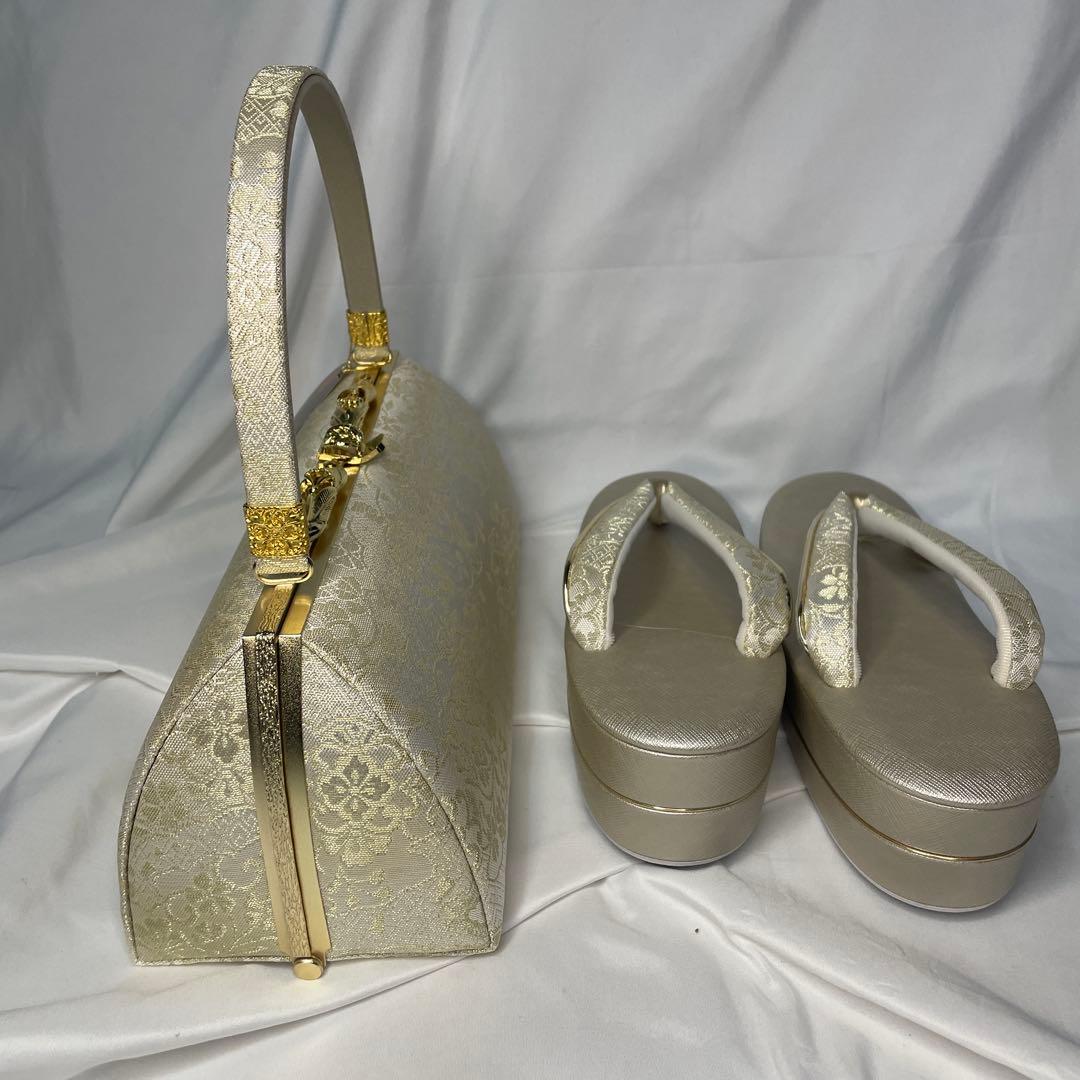 新品　入学式　訪問着　留袖など　草履　バッグ　セット　L ゴールド　フォーマル