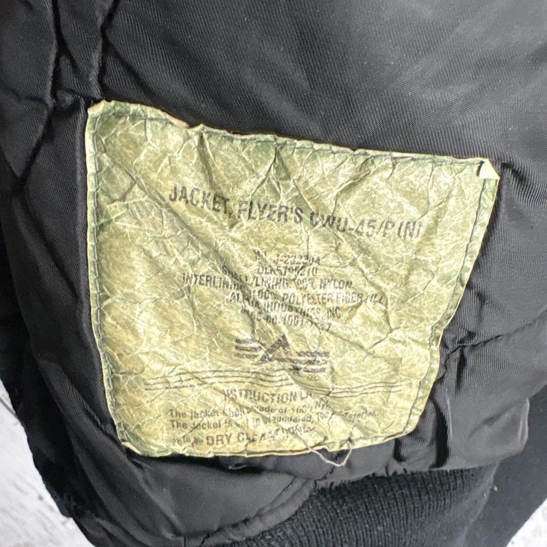 【ALPHA】アルファ CWU ミリタリーフライトジャケット M ブラック▲□