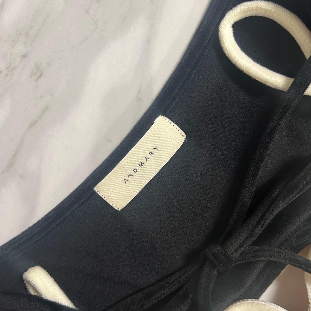 【新品未使用】andmary Mei shirring tops black
