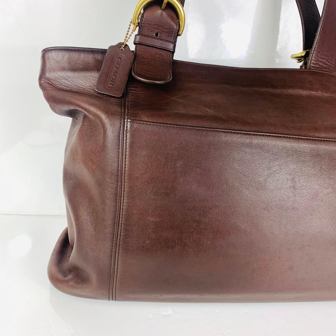 美品 COACH オールドコーチ トートバッグ 肩掛け レザー ダークブラウン