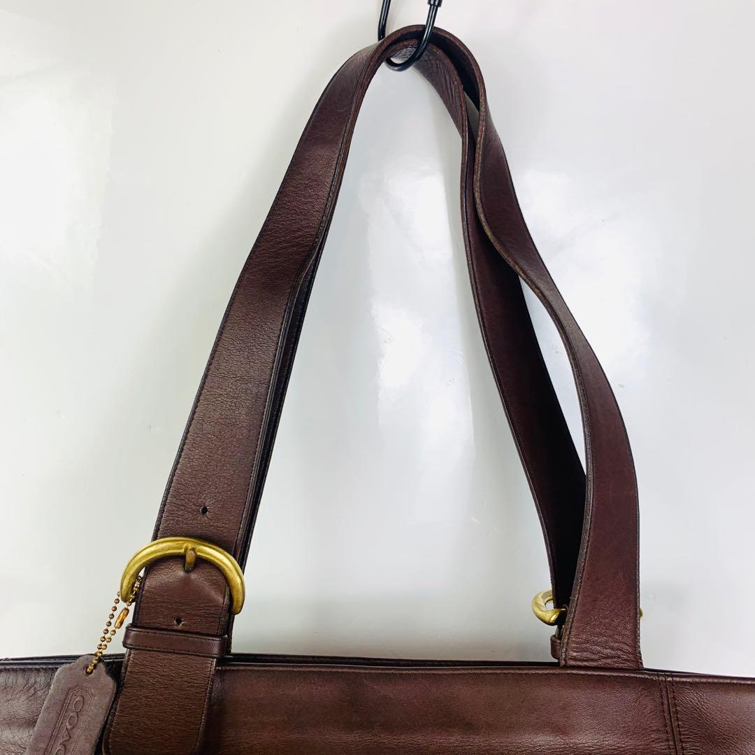 美品 COACH オールドコーチ トートバッグ 肩掛け レザー ダークブラウン