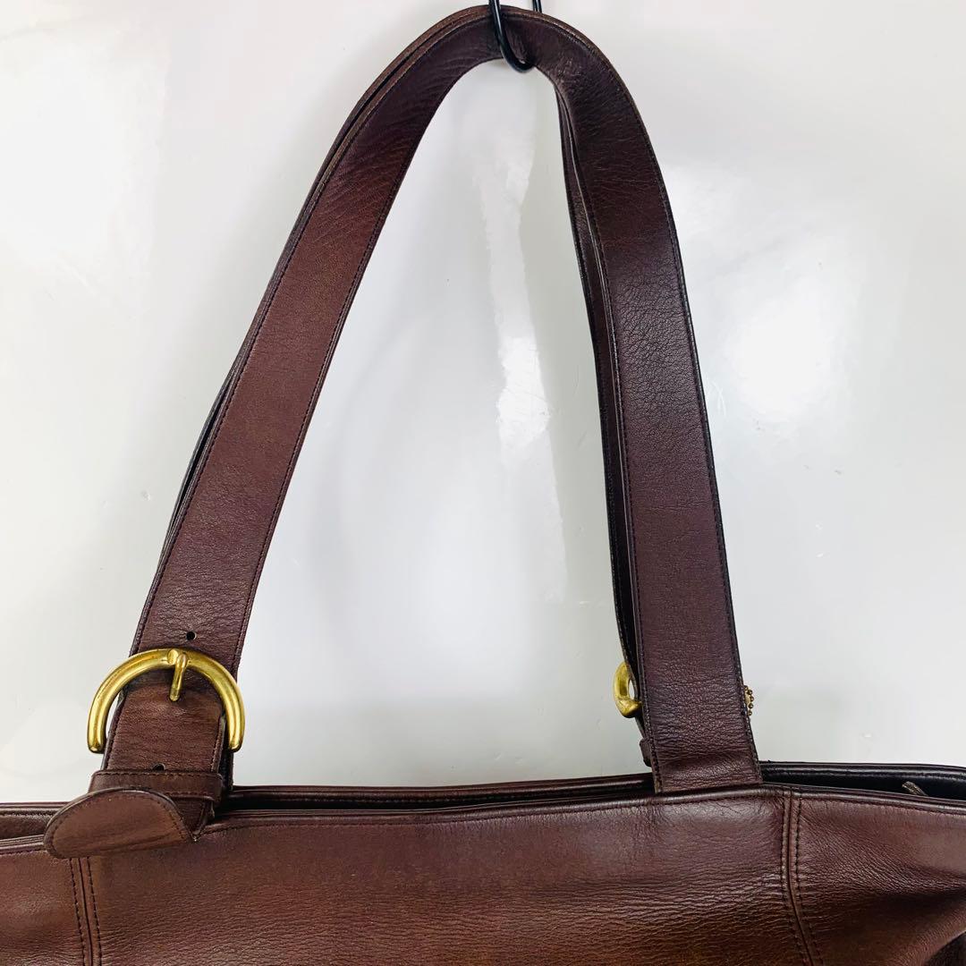 美品 COACH オールドコーチ トートバッグ 肩掛け レザー ダークブラウン