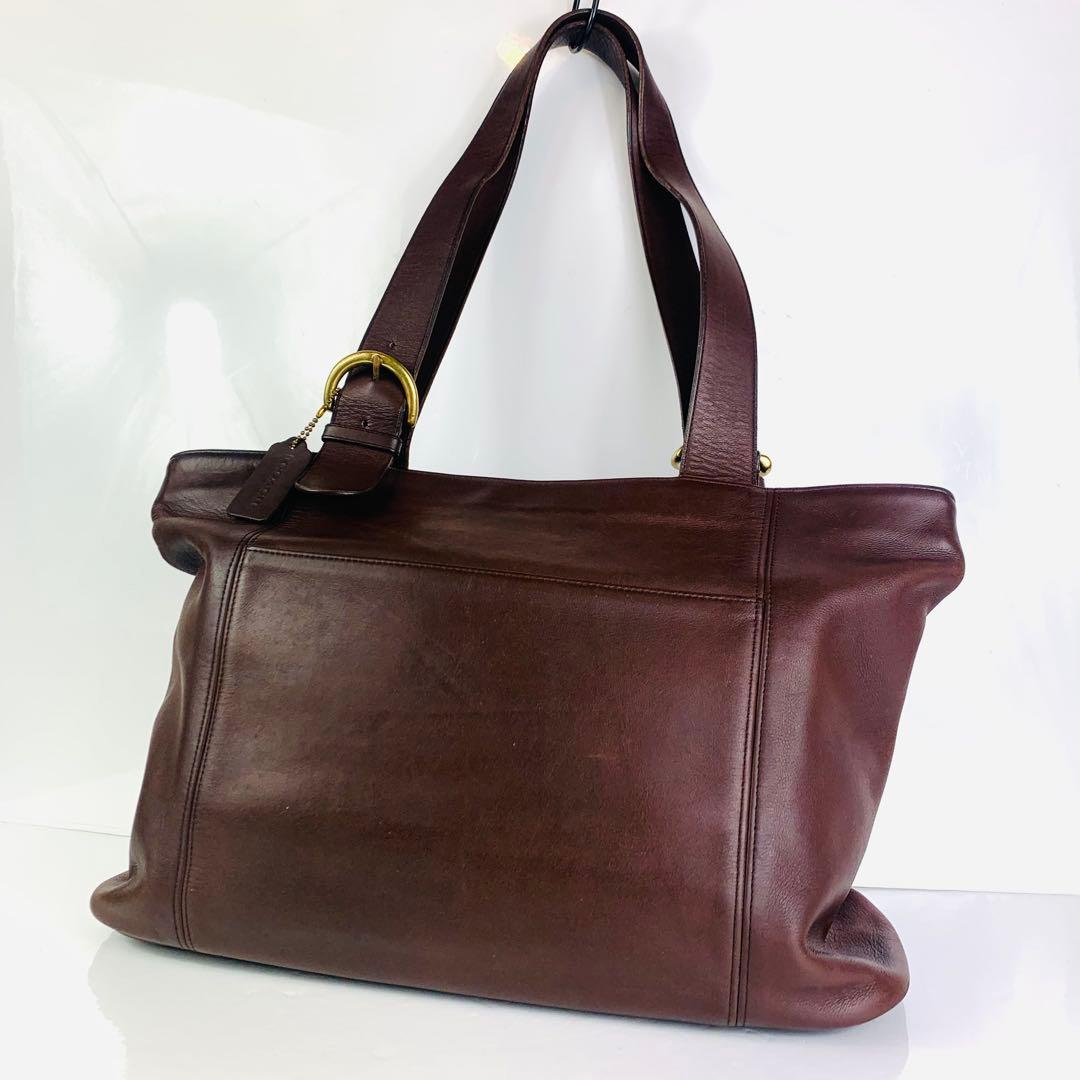 美品 COACH オールドコーチ トートバッグ 肩掛け レザー ダークブラウン