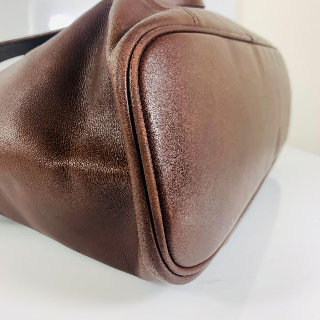 美品 COACH オールドコーチ トートバッグ 肩掛け レザー ダークブラウン