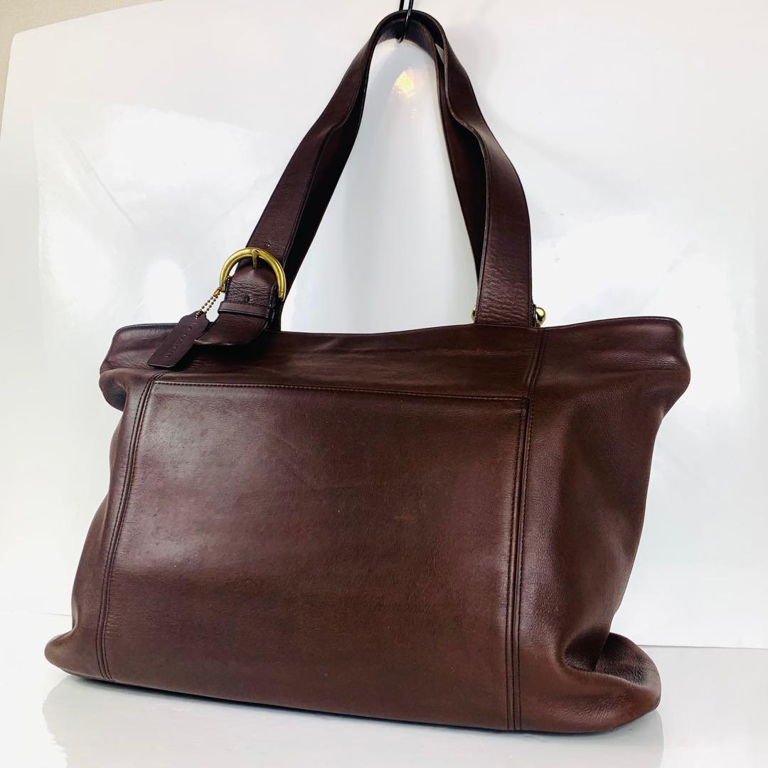 美品 COACH オールドコーチ トートバッグ 肩掛け レザー ダークブラウン