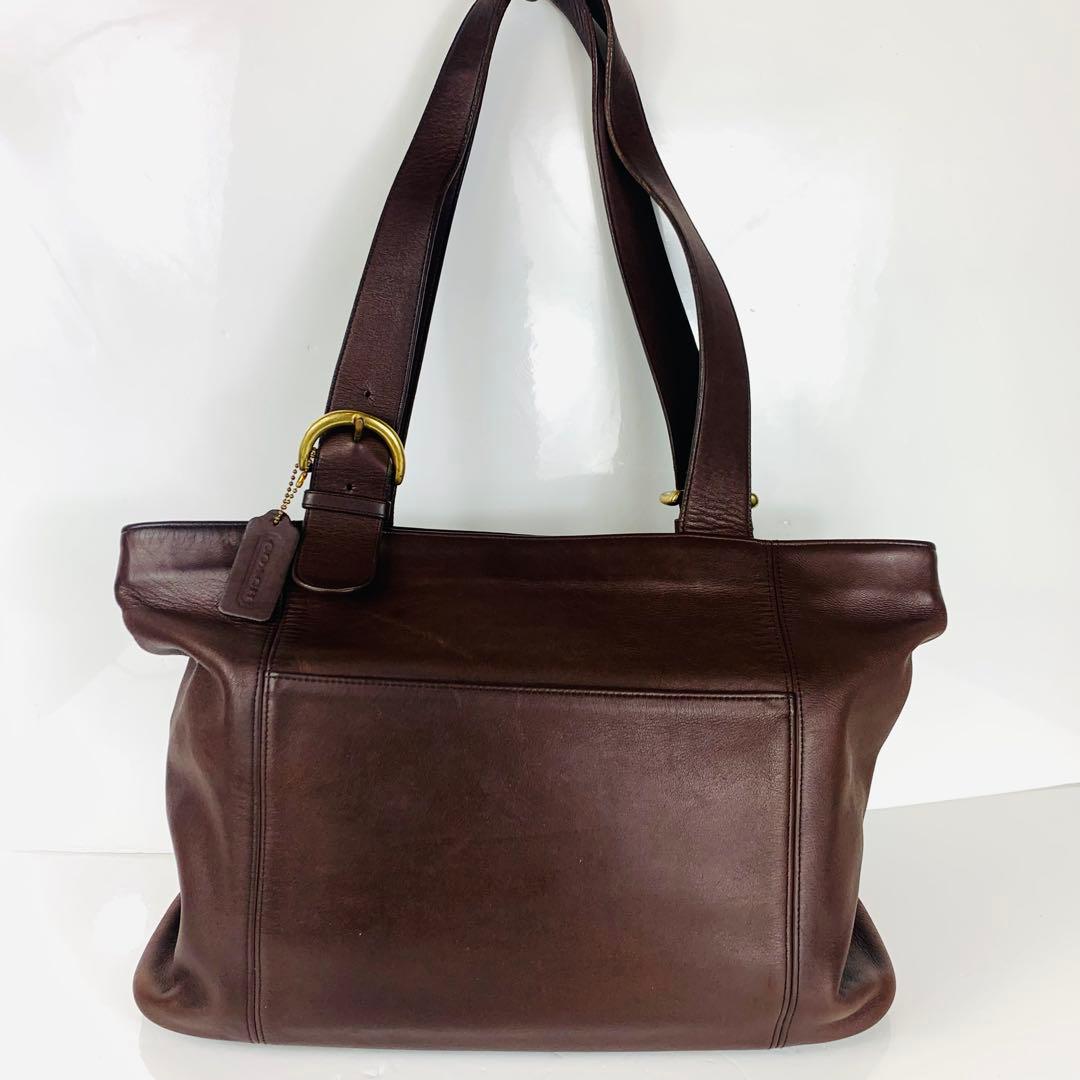 美品 COACH オールドコーチ トートバッグ 肩掛け レザー ダークブラウン