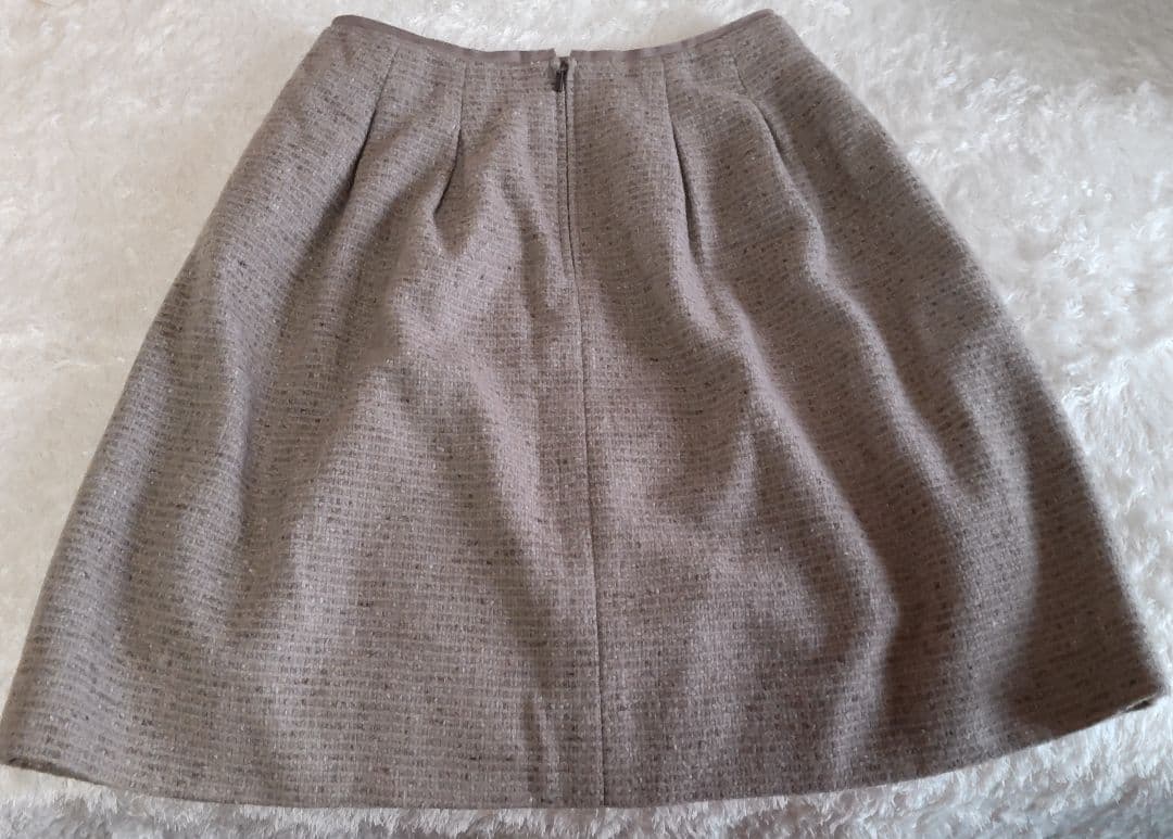 FOXEY　フォクシー　マロンツィードスカートスーツ　ミンクファー襟ジャケット