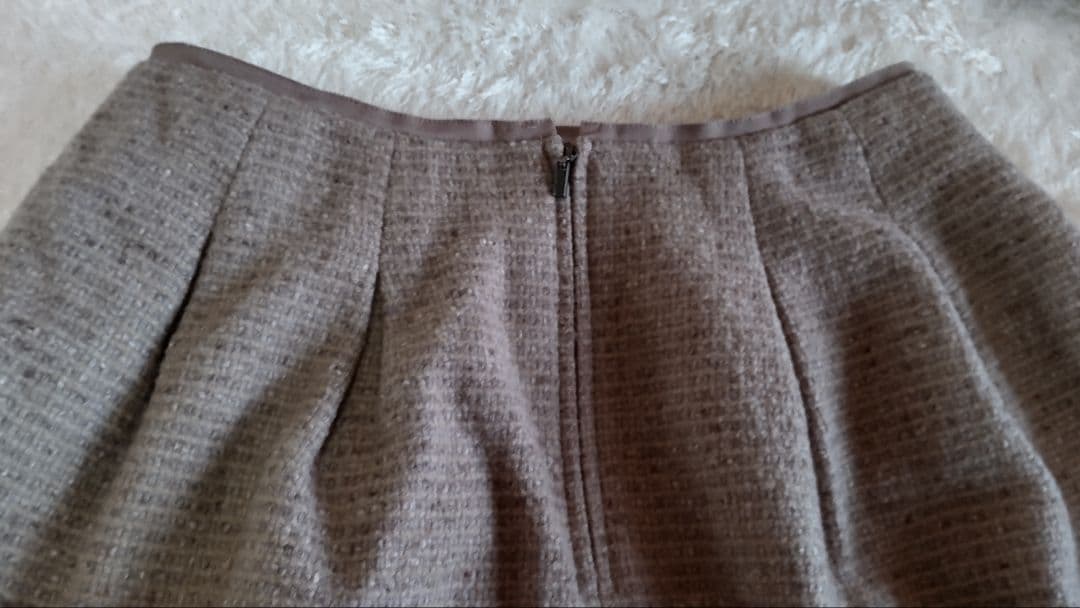 FOXEY　フォクシー　マロンツィードスカートスーツ　ミンクファー襟ジャケット