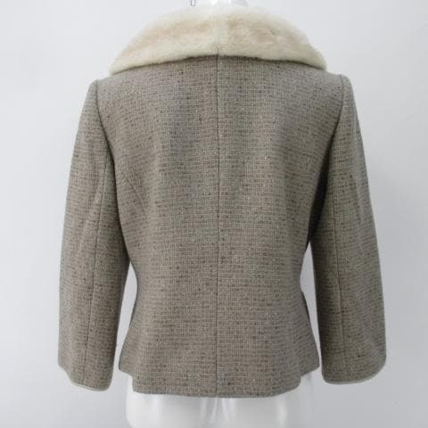 FOXEY　フォクシー　マロンツィードスカートスーツ　ミンクファー襟ジャケット