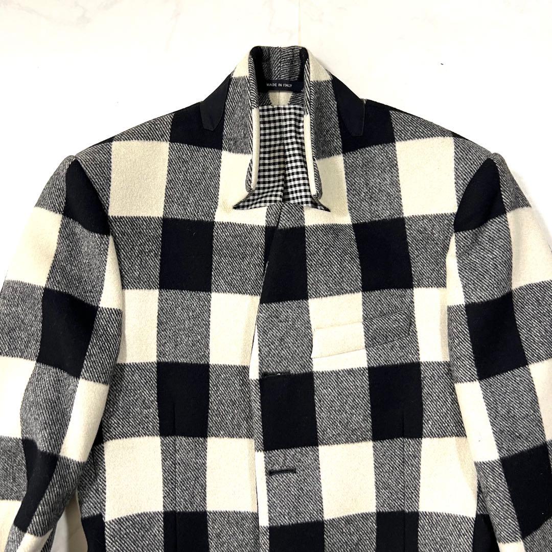 ジバンシー スタンドカラー ロングコード チェック ウール 44