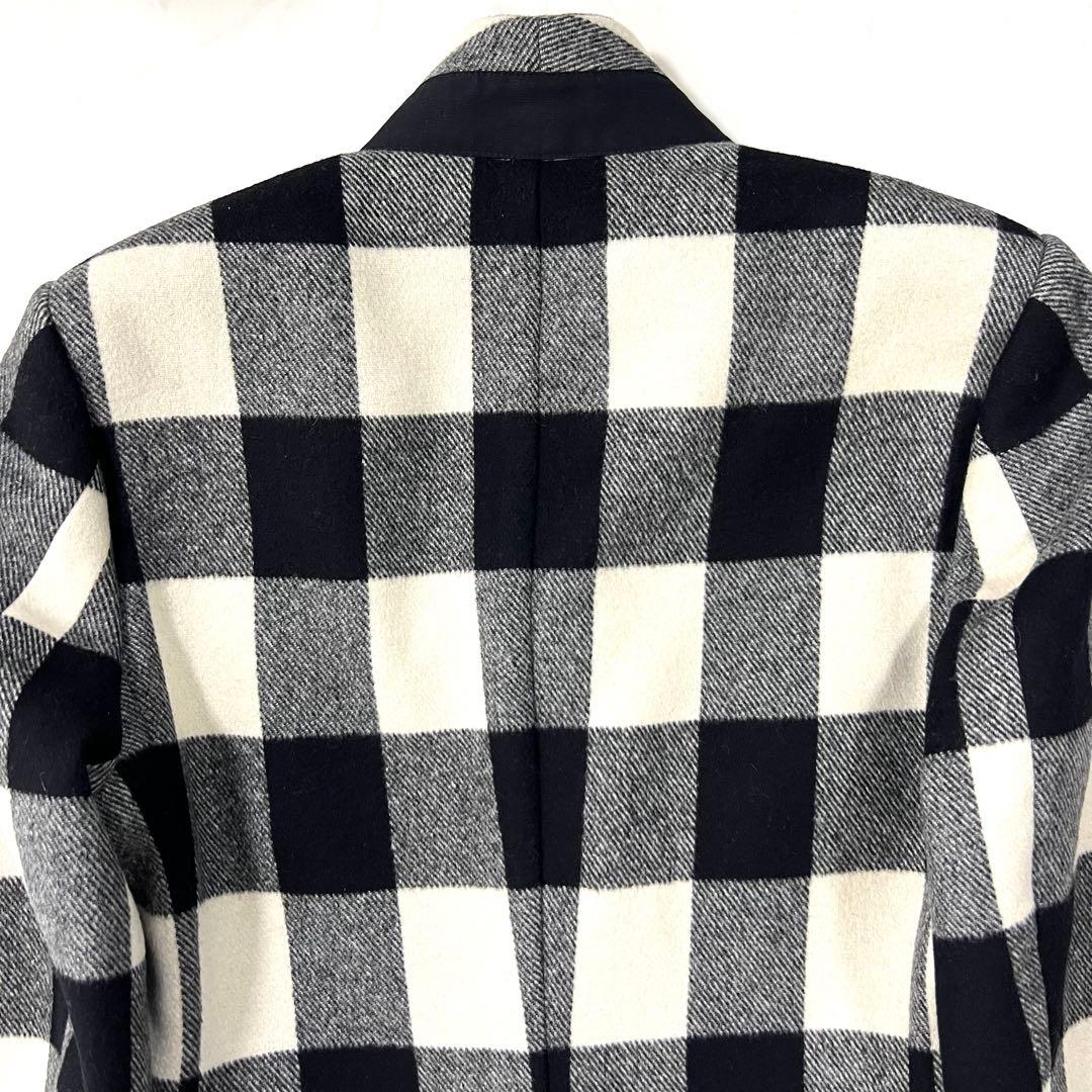 ジバンシー スタンドカラー ロングコード チェック ウール 44