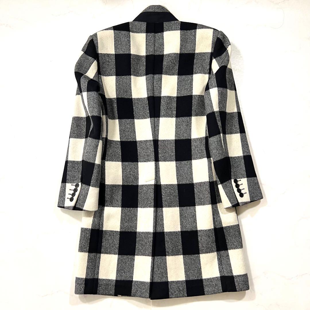 ジバンシー スタンドカラー ロングコード チェック ウール 44