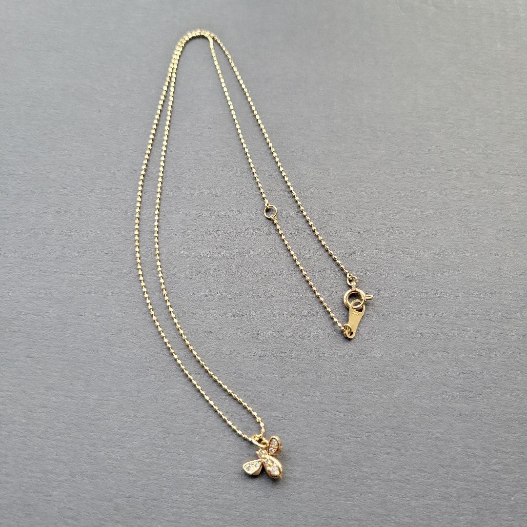 アガット　K10蜂モチーフネックレス