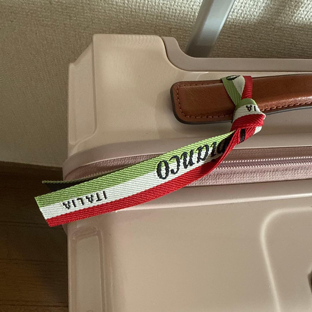 オロビアンコ　薄ピンク キャリーケース34L レザーラベル付き