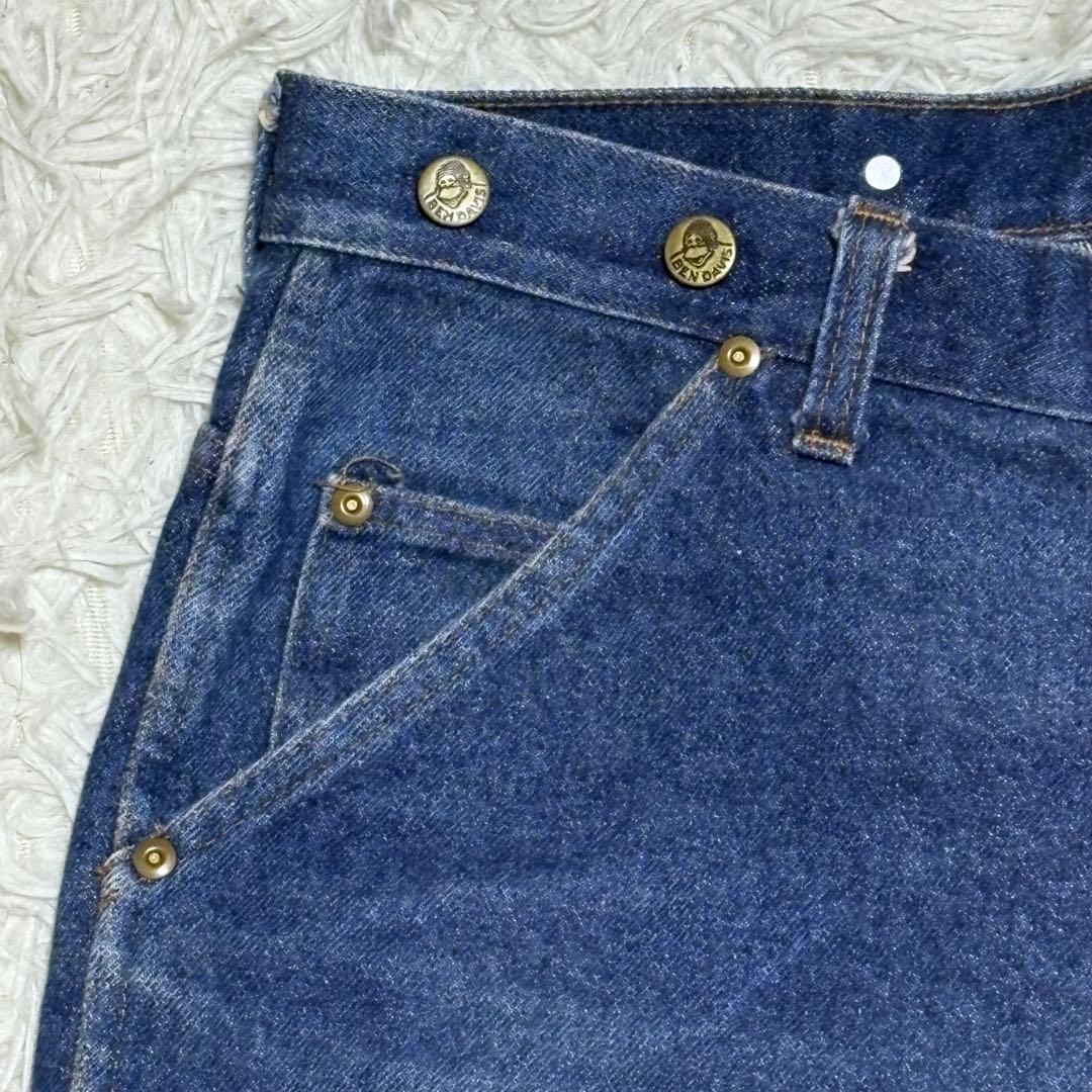 希少 80s BEN DAVIS ワークパンツ インディゴ USA製 W32